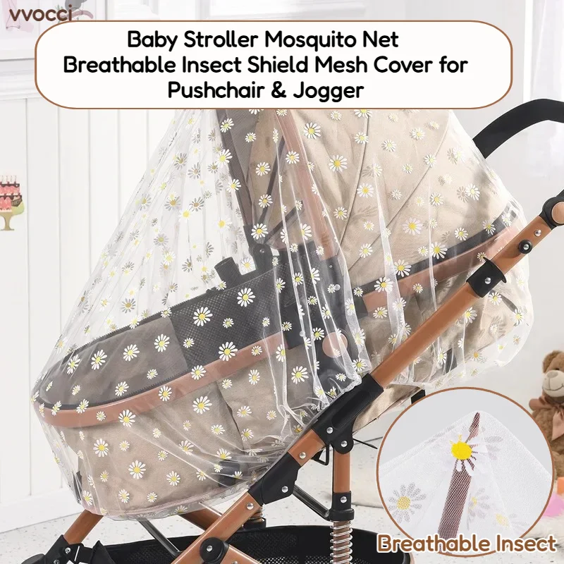 Baby Stroller Mosquito Net - Breathable Insect Shield Mesh Cover for Pushchair & Jogger, Safe Infant Protection with Elastic Fit
