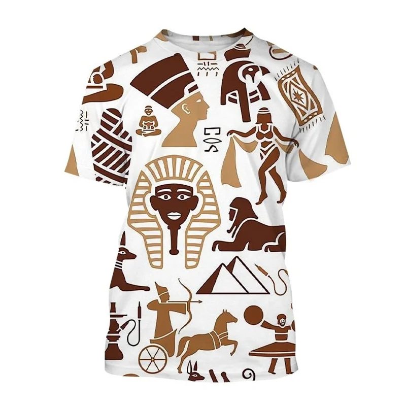 New Design Pharaoh Anubis T-Shirt For Men 3D Printed Ancient Horus Egyptian God Eye Egyptian Short Sleeve Retro Women Tops Tee