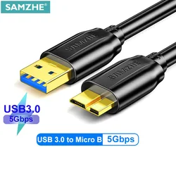 SAMZHE-Cable externo para disco duro, Cable USB Micro B, HDD, Cable de datos Micro, SSD, Sata, para disco duro Micro B, USB 3,0