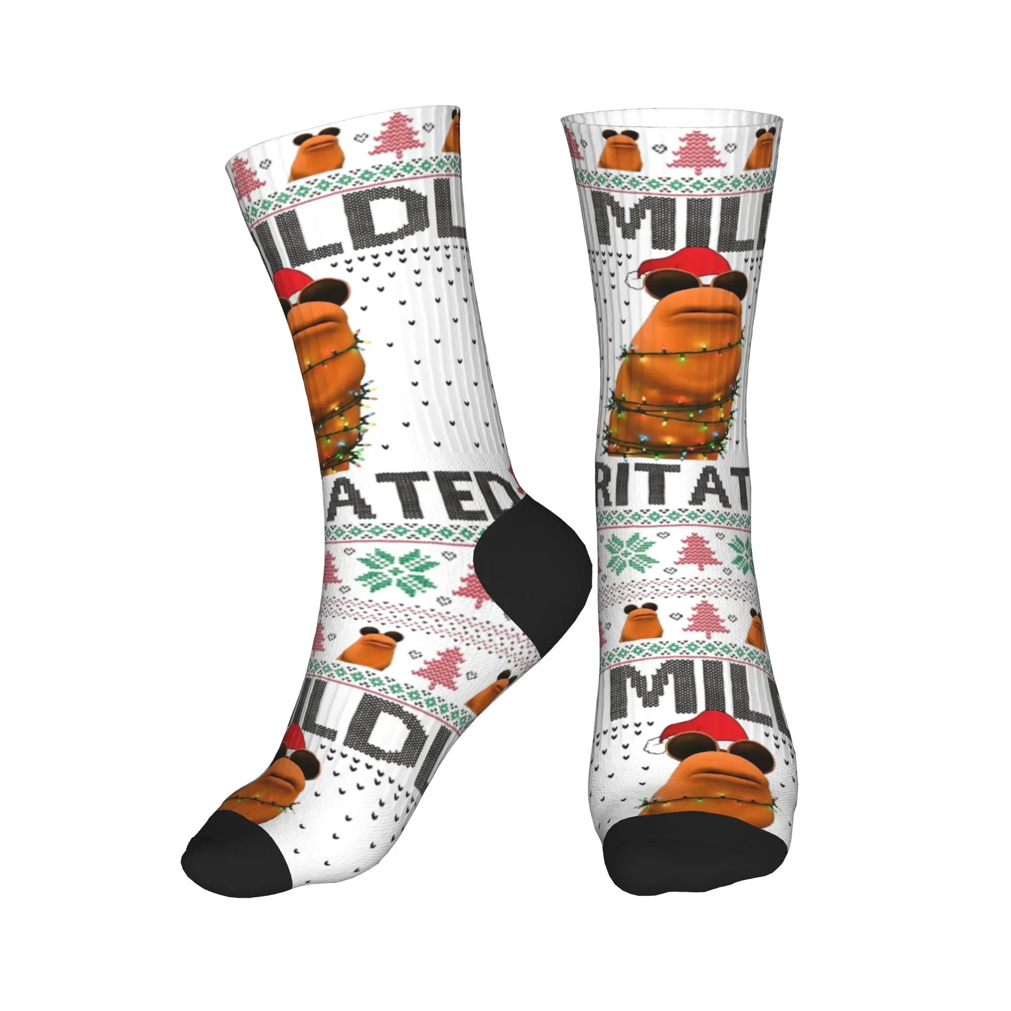 クリスマス マーカス ザ ワーム ロバート ヘルプ マーカス 面白いミーム ブレインロット ソックス 秋 ストッキング 女性 男性 ソックス ランニング アンチソックス