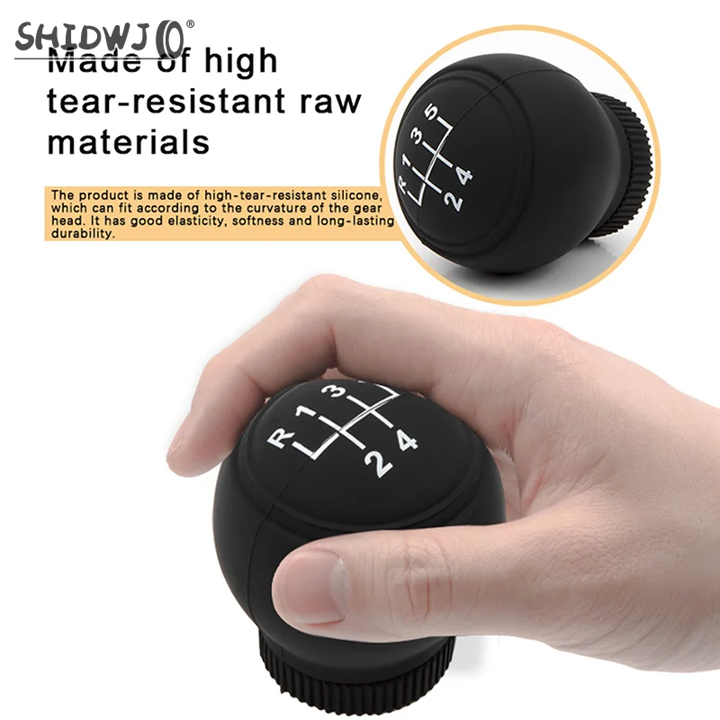 1pc Universal Silicone Car Gear Head Shift Knob Cover Gear Shift Non Slip Grip Handle Case Wear-resistant Gear Rod Cover