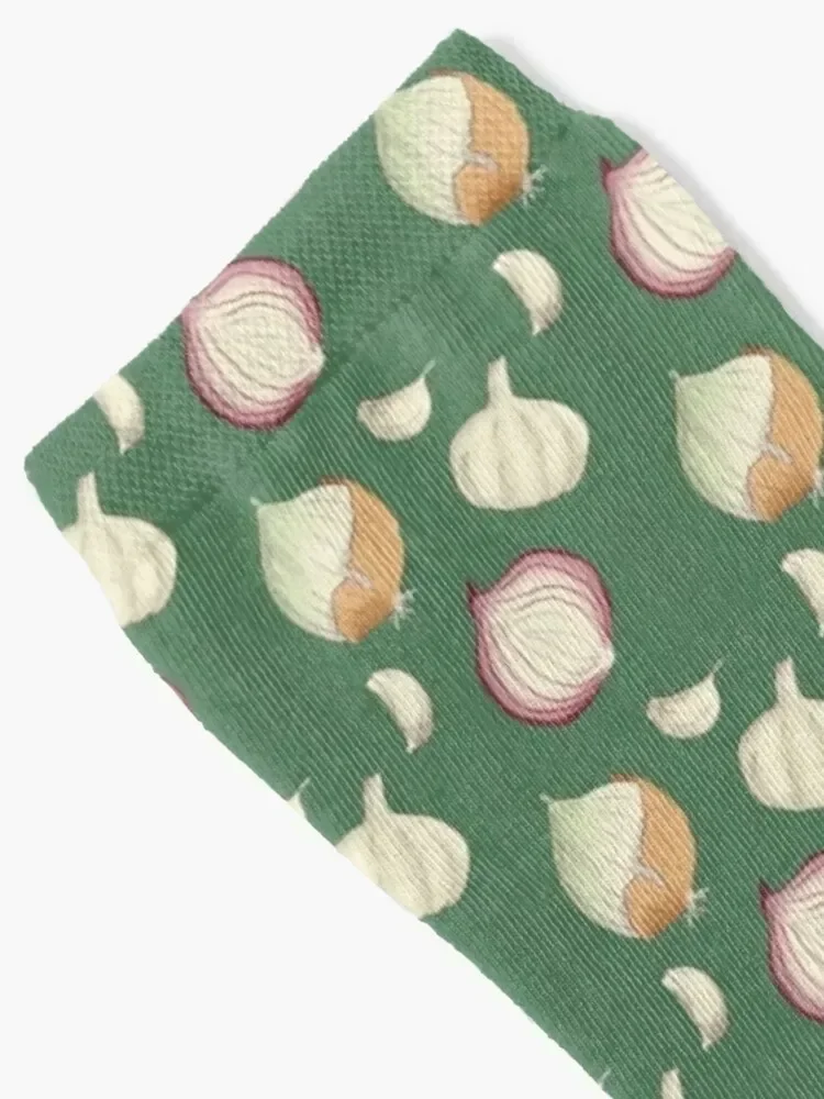 Onions and Garlic Green Socks Men's professional running Boy Child Socks Women's