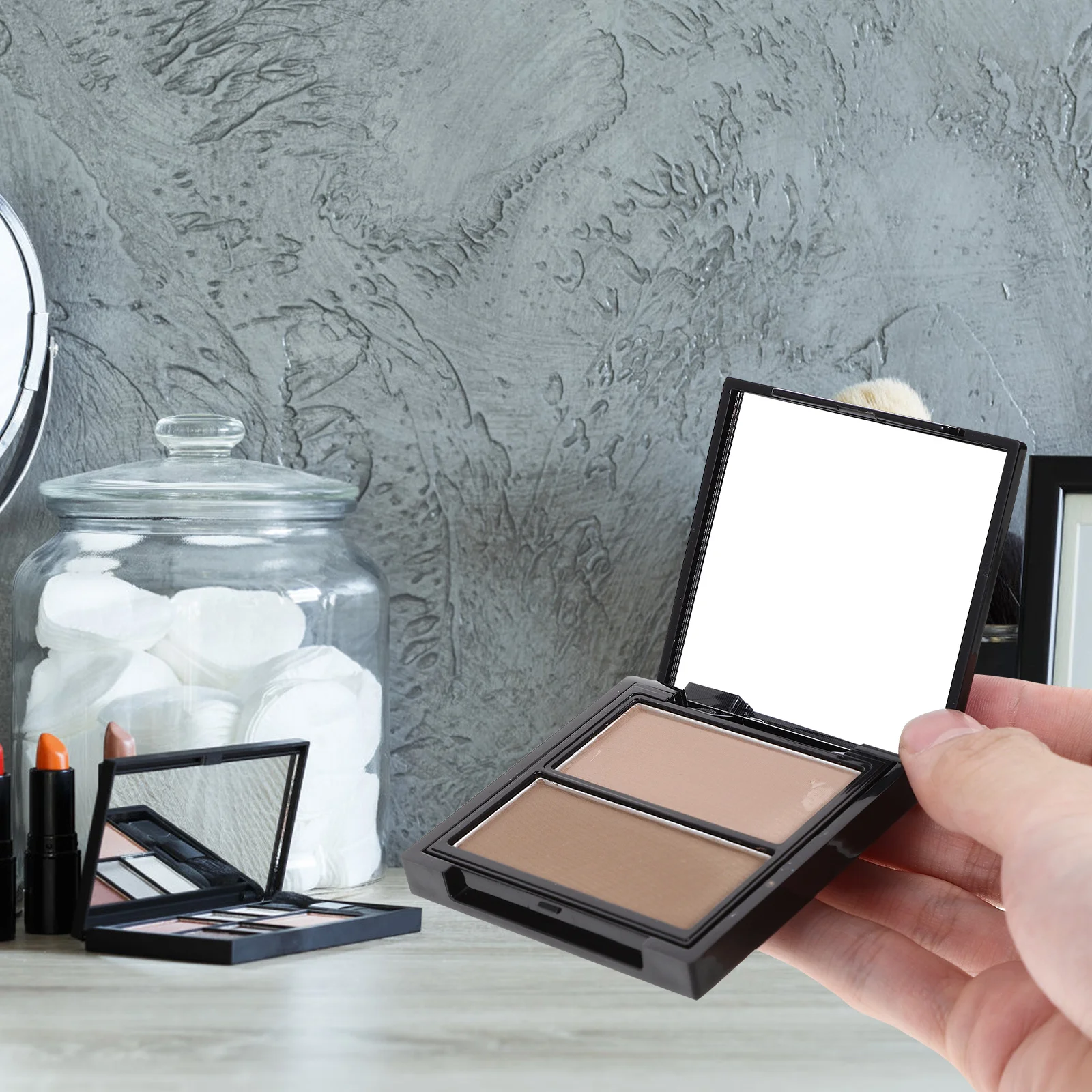 2 لون تظليل مسحوق البليت للوجه الكنتوري السلس مزج سطع تحديد الميزات هيغليغتر مسحوق الأنف المضغوط #1