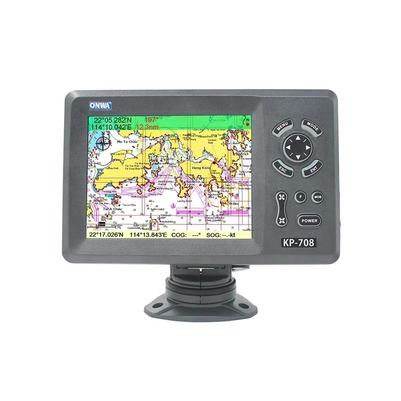 Marine Electronics GPS Tracker Navigator 7 Inch GPS Chart Plotter With NMEA 0183 KP-708
