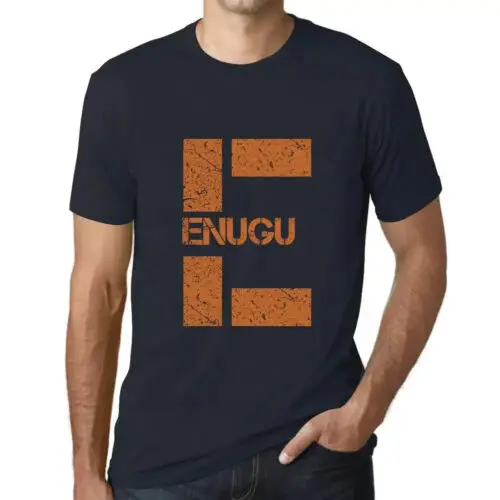 Herren Grafik T-Shirt Enugu Öko-Verantwortlich Vintage Jahrgang Kurzarm Lustige