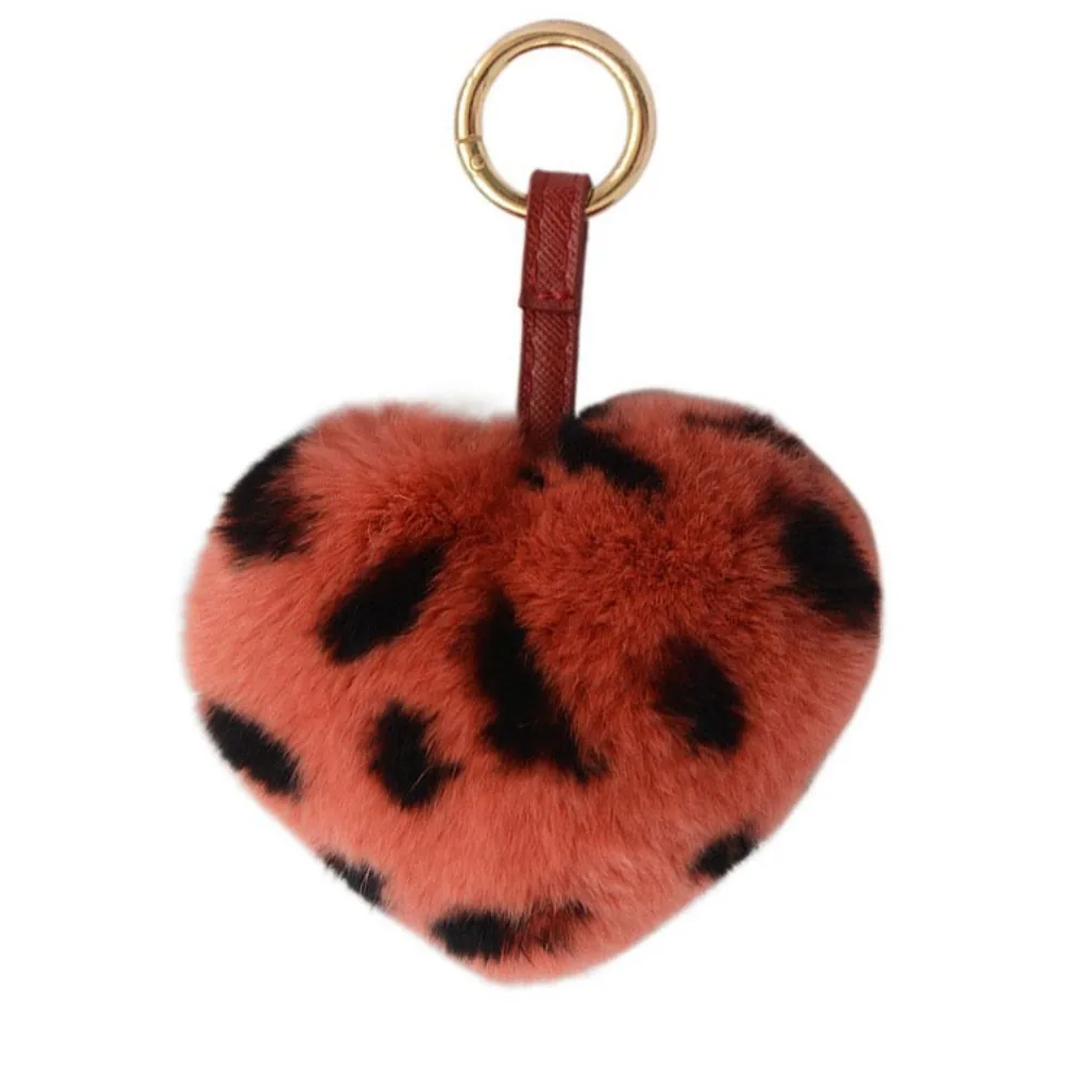 

Creative Dot Heart Plush Keychain Cute Bag Hanging Rabbit Fur Keychain Toys Birthday Gift Plush Dolls Pendant Girl/Boy