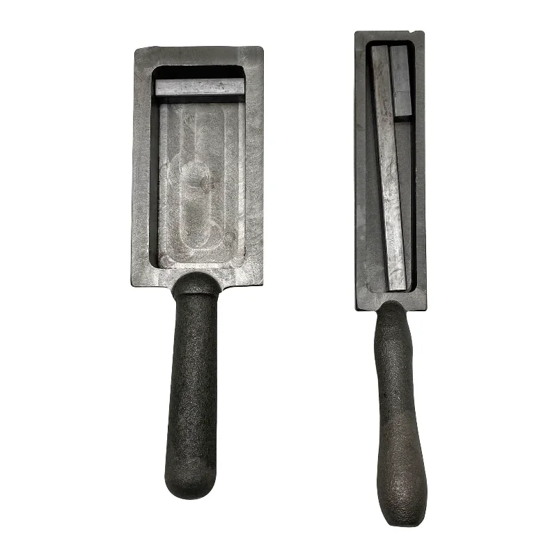 DIY European-style cast iron bar mold for melting gold, silver, and iron, gold casting mold trough block