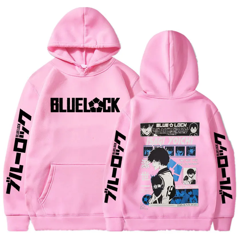 Anime Blue Lock Isagi Yoichi Printed Hooded Men Women Hot Manga Printed Hoodies Oversized Streetwear Harajuku Fleece Sweatshirts