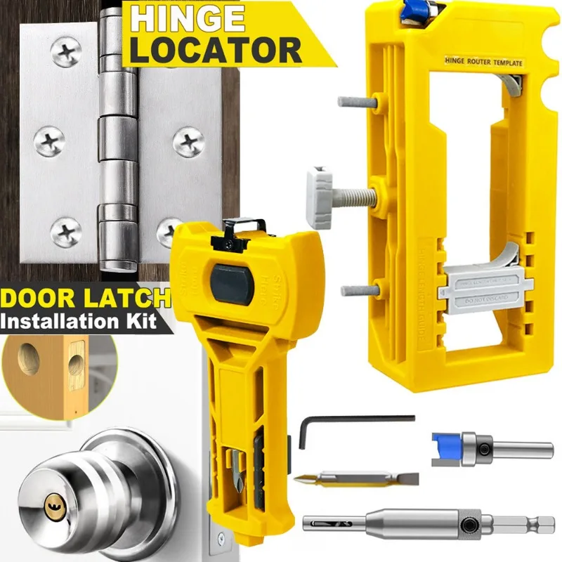 Door Hinge & Door Latch Installation Kit, Door Hinge Mortiser Template, Door Latch For Accurate Chiseling And Scoring