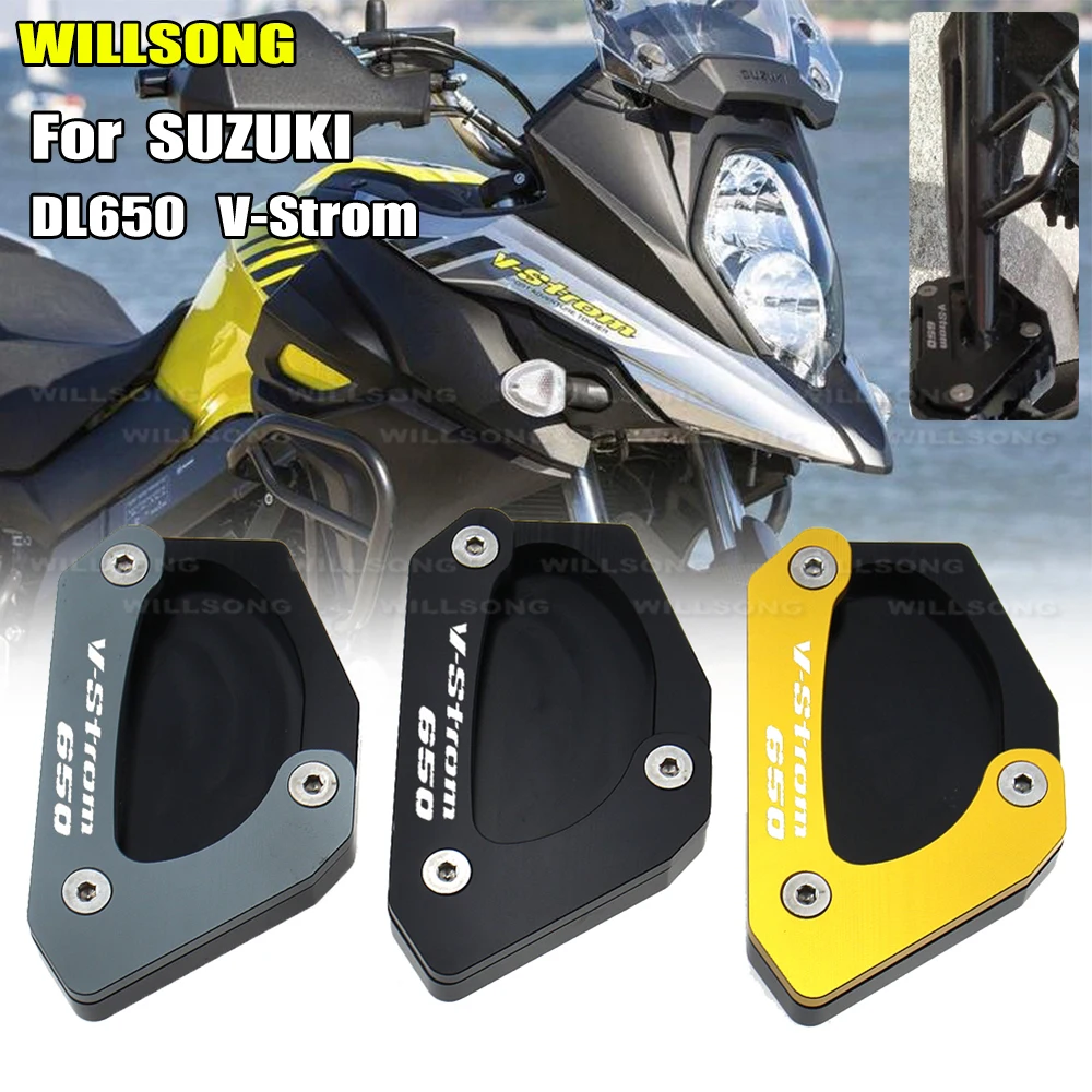 For SUZUKI DL650 V-STROM 2004-2022 Side Kickstand Extension Parking Stand Plate Support Base Motorcycle Accessories