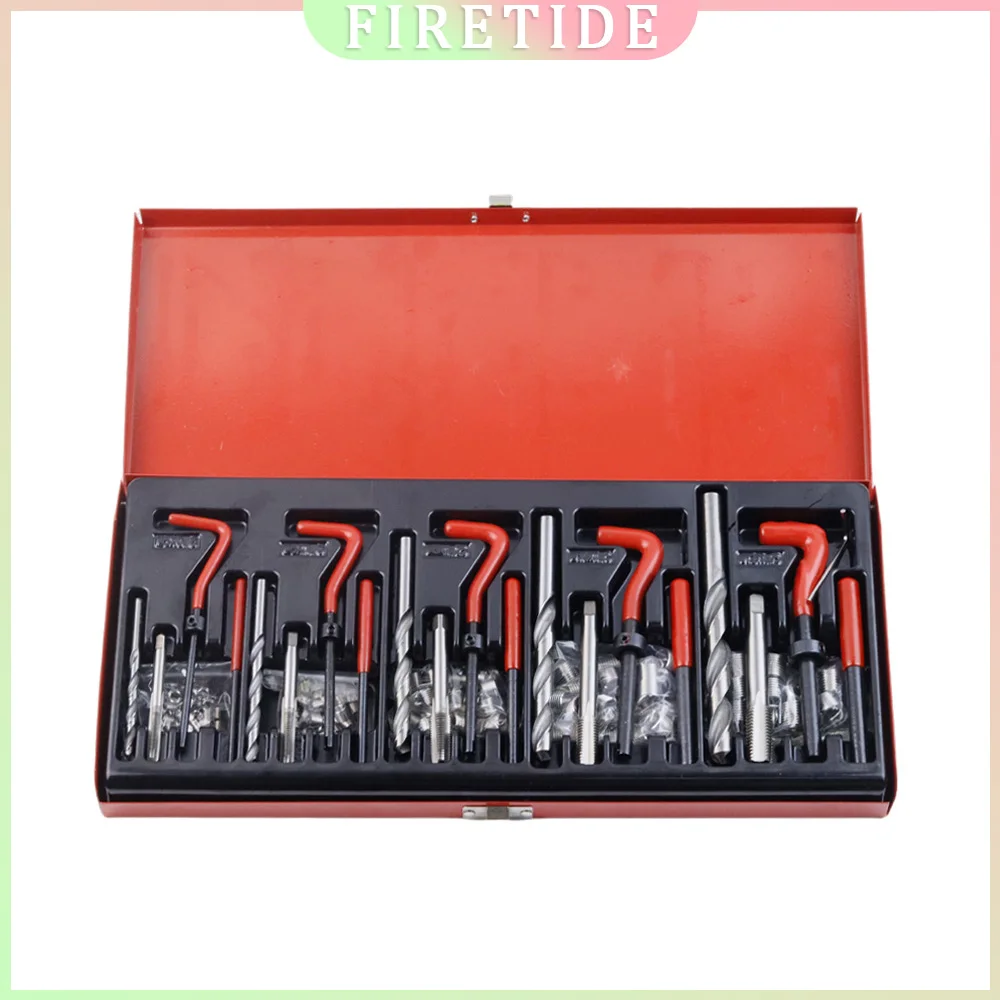 131-Piece Thread Repair Kit, Helicoil Insert Tool Set with Taps for Car Motorcycle Engine, Manual Installation Tool