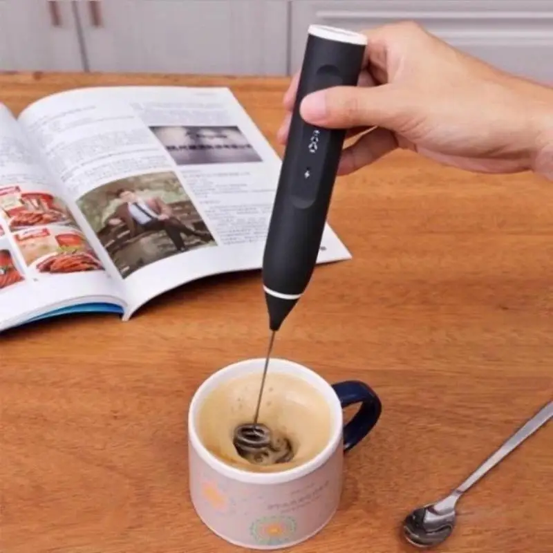 ♩Rechargeable Handheld Electric Egg Beater 3 Speeds Stainless Steel Whisks For Home Baking Coffee Froth Cream Desserts