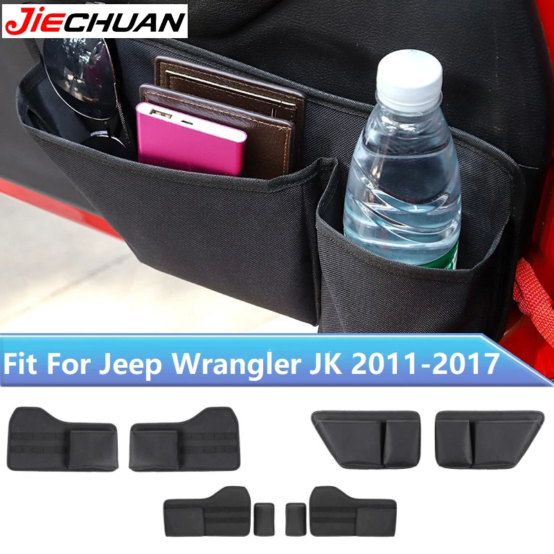 

JIECHUAN сетка для передней двери автомобиля, карман для хранения, сумка-органайзер, аксессуары, подходит для Jeep Wrangler JK 2011 2012 2013 2014 2015 2016 2017
