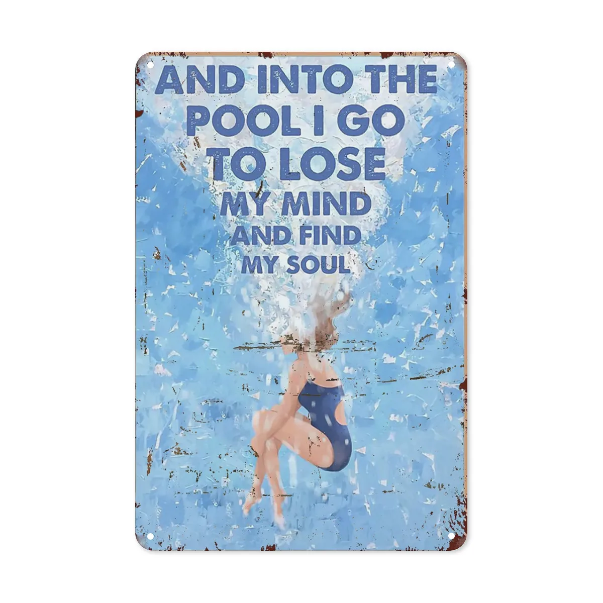 Vintage-Style Metal Pool Rules Sign - 