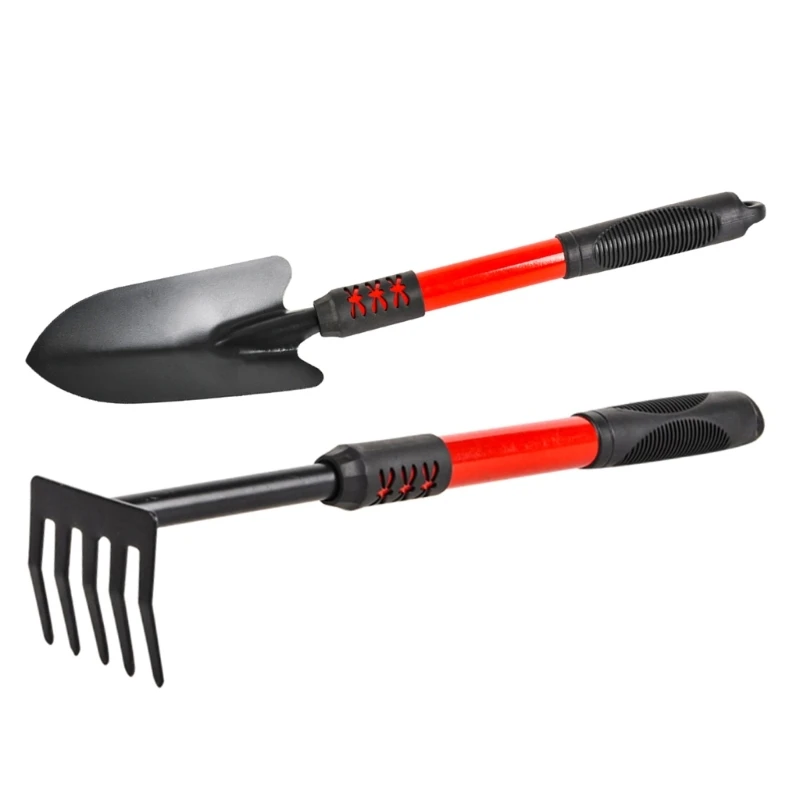 DONG Garden Tool Heavy Hand Trowel Hand Rake with Soft Rubberized Ergonomic