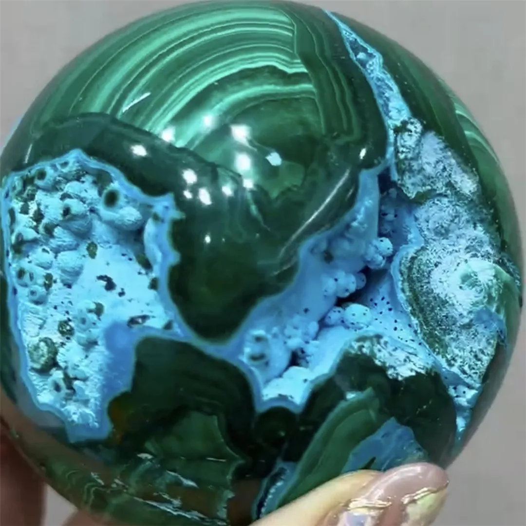 6-9cm AA+ Real Natural Gemstones Chrysocolla Crystals Sphere Spiritual Home Decoration Malachite Paragenic Mineral Balls Collect