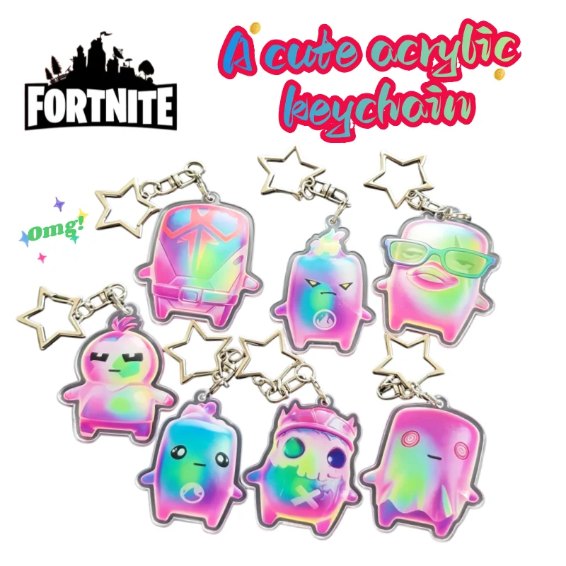 New Fortnite Hope Oscar Nisha Zeus Acrylic Keychain High Color Value Creative Cartoon Student Backpack Exquisite Pendant Gift