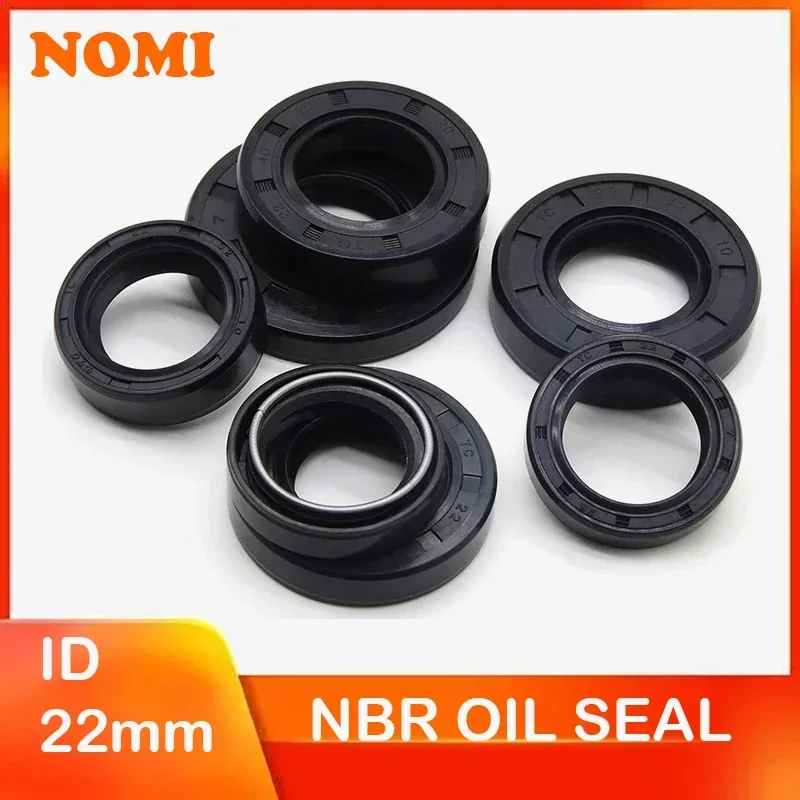 2/5/10pcs ID 22mm NBR Oil Seal TC-22*32/35/38/40/42/45/47/48/50/52*5/7/8/10mm Nitrile Rubber Shaft Double Lip Oil Seals