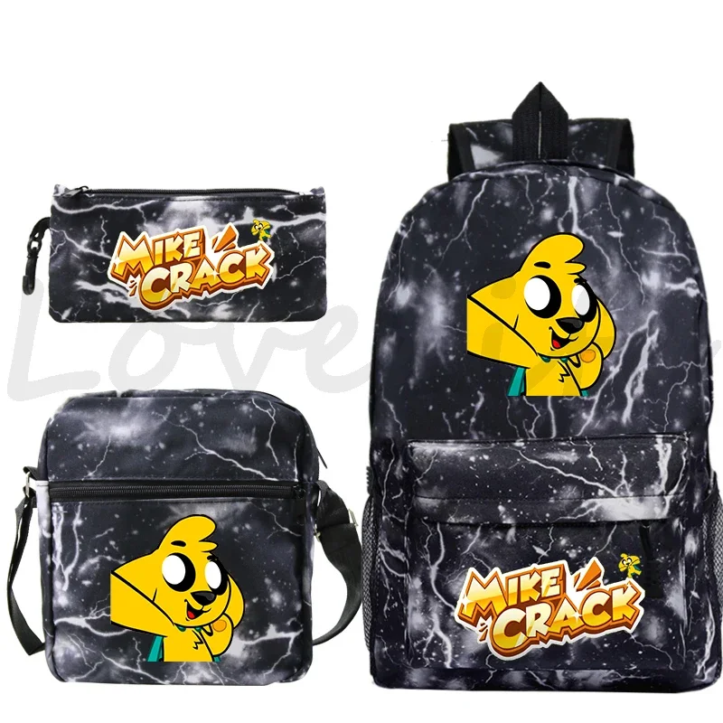 Sac à Dos Mikecrack Dessin Animé pour Garçon et Fille, Cartable de Voyage pour Enfant, Cadeaux Mochila, 3 Pièces/Ensemble