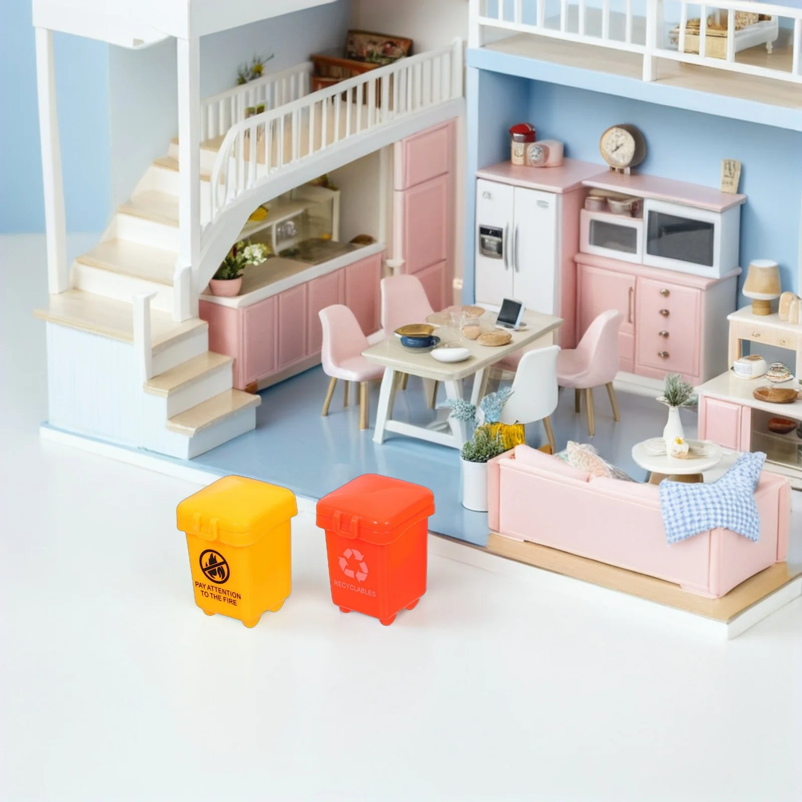 

40pcs Mini Trash Cans Toy: 40 Pack Trash Bin For Kids Fine Motor Skills Pretend Play Montessori Sorting Recycling Bin