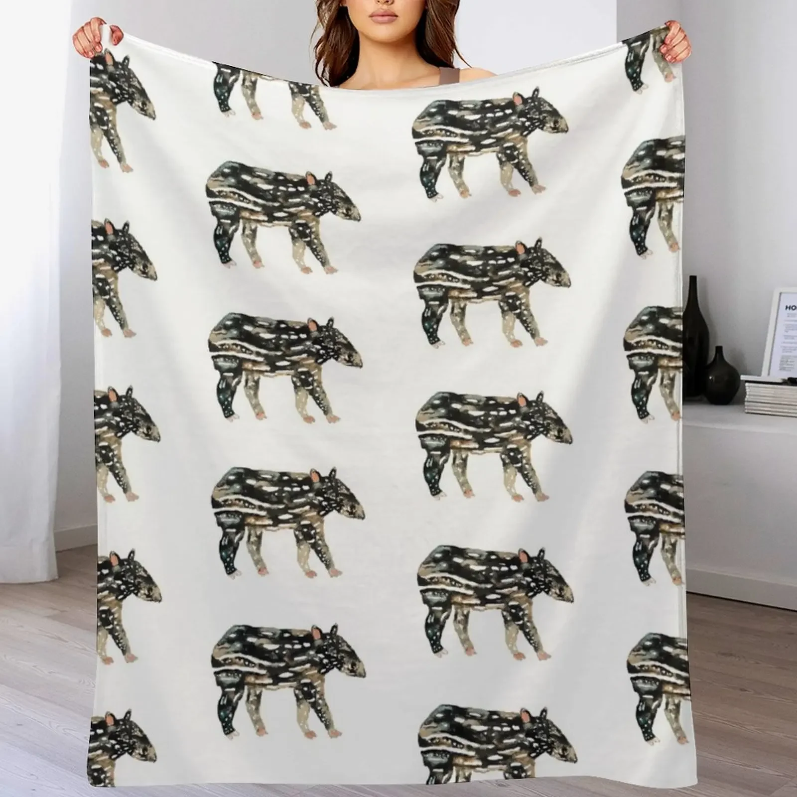 

Baby Malayan Tapir Watercolour Throw Blanket Personalized Gift halloween cosplay anime blankets ands Blankets