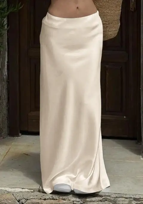

2025 Autumn and Winter Elegant Temperament Solid Color Long Skirt, Half Skirt, Women's Clothing