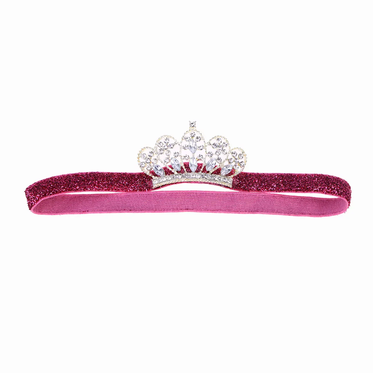 

Baby Girls Rhinestone Crown Headband Red Ribbon Soft Elastic Hairband Ideal for Birthday Christmas Photography