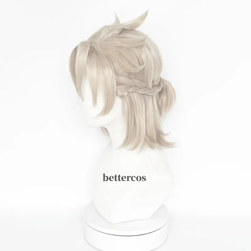 High Quality Game Albedo Cosplay Wig 35cm Short Linen Heat Resistant Synthetic Hair Anime Cosplay Wigs Wig Cap