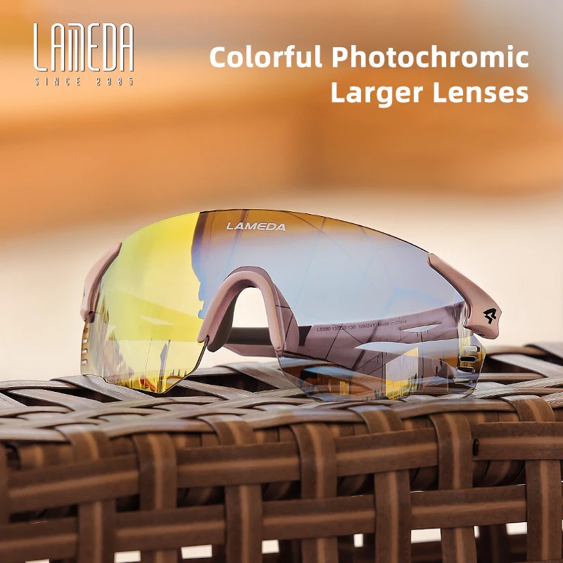 LAMEDA New Cycling Photochromic Glasses HD Lens Men Women Sunglasses Day And Night Windproof Goggles Sport MTB Road Bike Shades