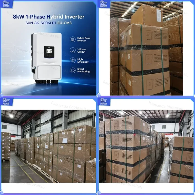 8kW Single Phase Hybrid Solar Inverter 230V MPPT PV Grid Tie Off Grid Battery Charger IP65 CE for Home Energy Storage System