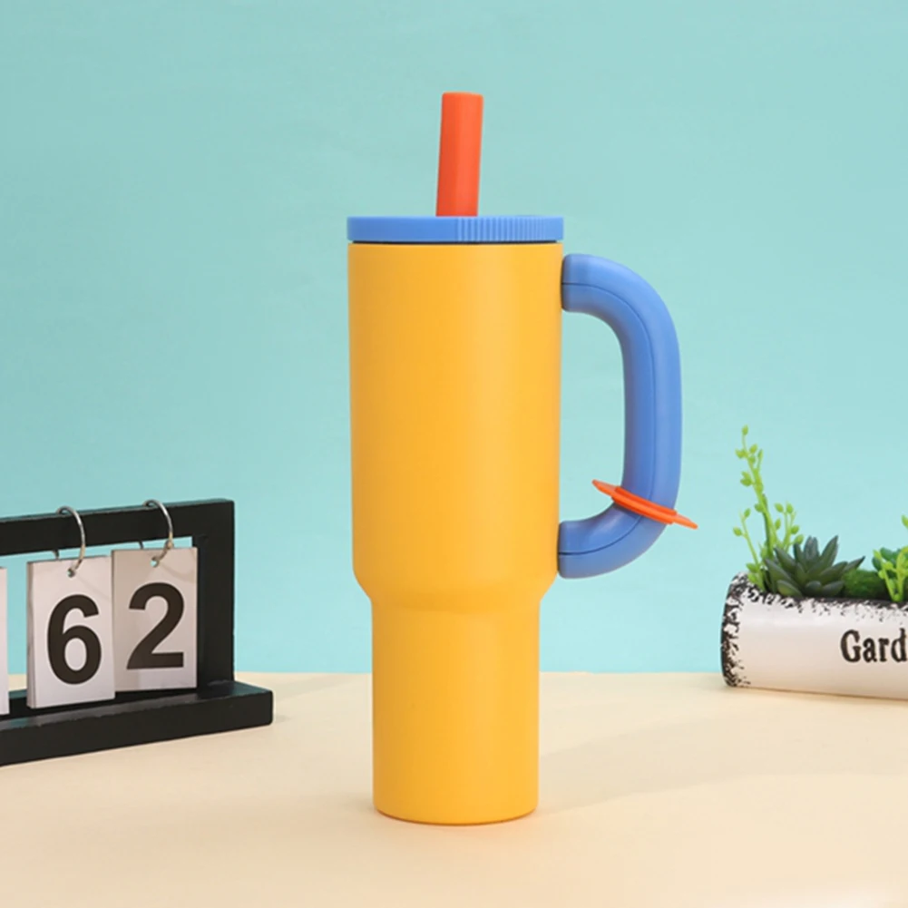 

A03F-Coffee Cup 40Oz Stainless Steel Straw Insulated Thermal Mug Tumbler Ice Cup Large Capacity