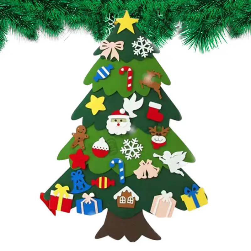 

hand-sewn Christmas tree Felt Christmas tree children's handmade Christmas tree home holiday wall decorations