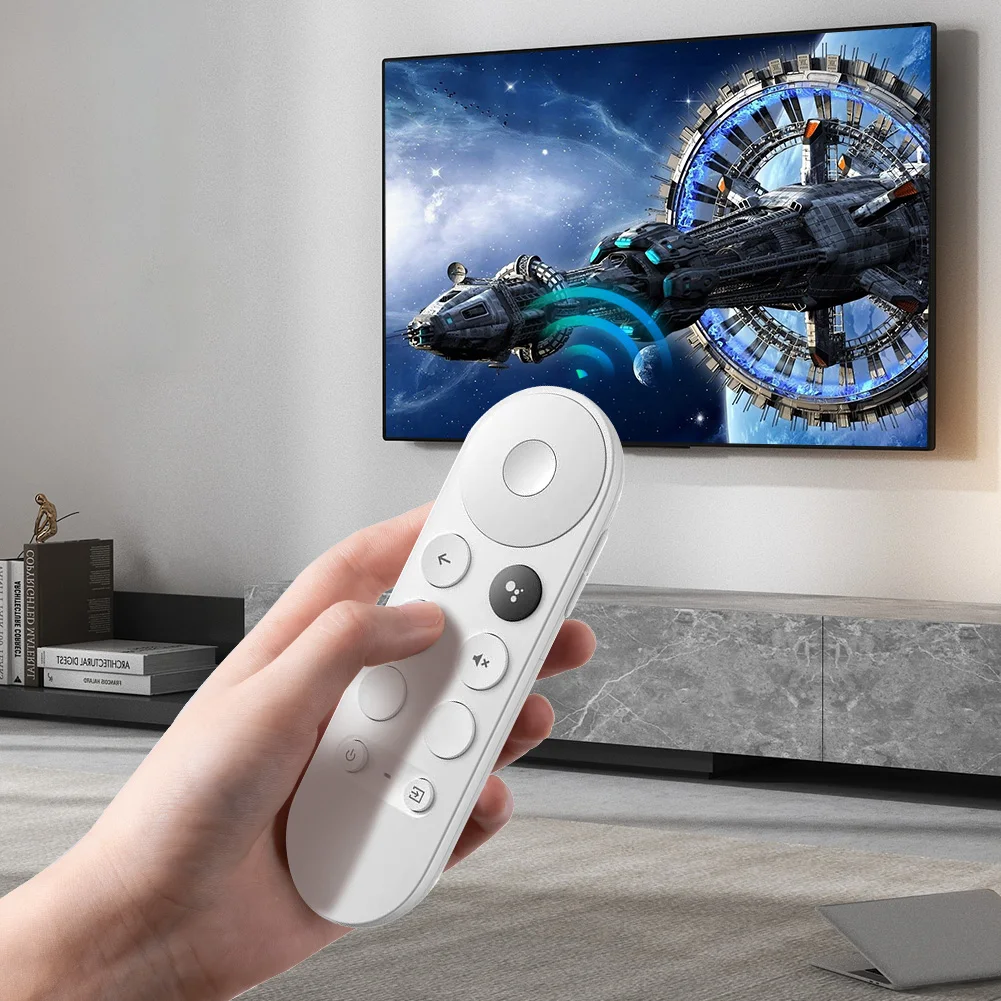 G9N9N Set-Top Box Remote Control Replacement Remote Controller Bluetooth-Compatible Voice for Google TV Chromecast 4K Snow