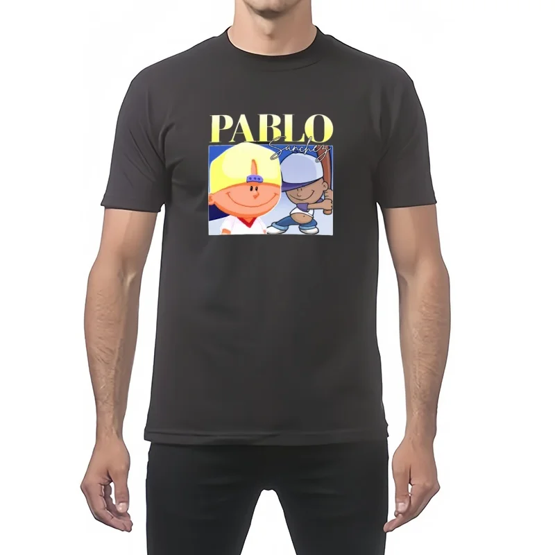 

Pablo Sanchez Retro 90s bootleg design Backyard Baseball T-Shirt korean fashion tees new edition Men's clothing