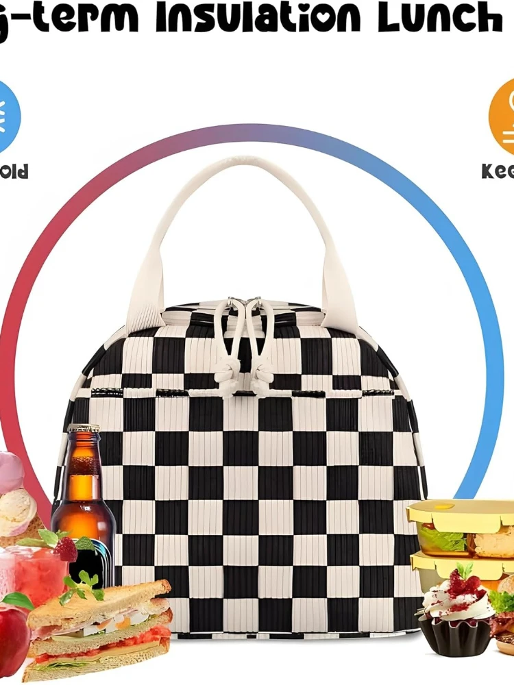 Lunch Bag for Women Leak Proof Cute Small Corduroy Lunch Tote Bag Reusable Insulated Easy To Carry