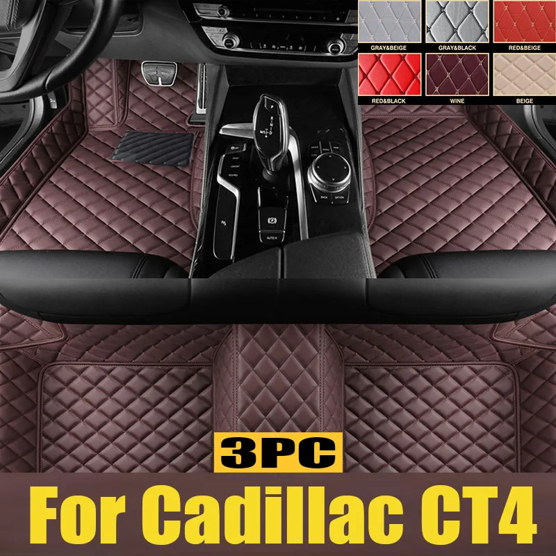 

For Cadillac CT4 2019-2023 Car Floor Mats All-Weather TPE Foot Mats Non-slip Cargo Liner Pad Waterproof Trunk Tray trunk mat