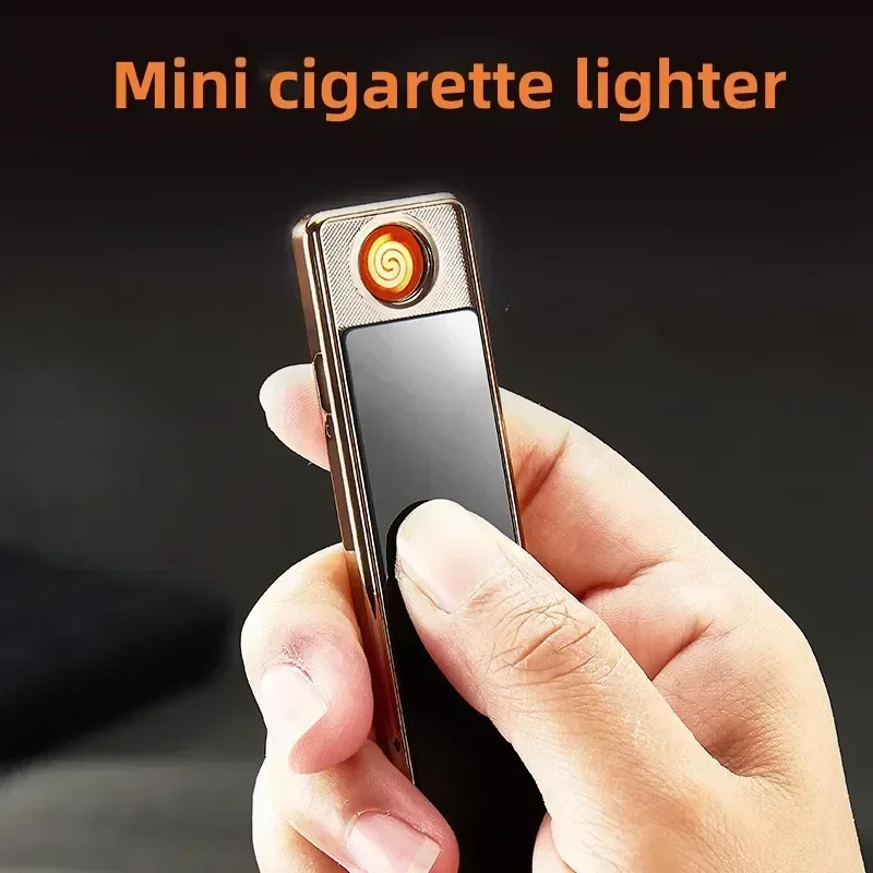 

Portable Metal Lighter Outdoor Windproof USB Rechargeable Flameless Tungsten Wire Lighter Electric Lighter Cigarette Accessories