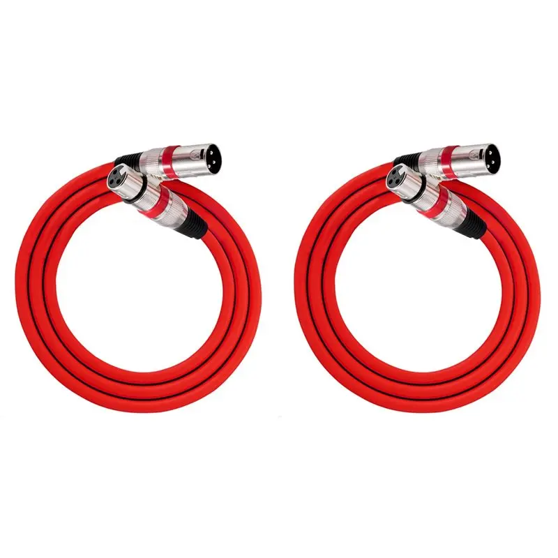 

【ANNIVERSARY SALE】2X XLR Cable 3Pins XLR Male/Female Panel Mount To XLR Female/Male Connector Pass Through MIC Extension Convert
