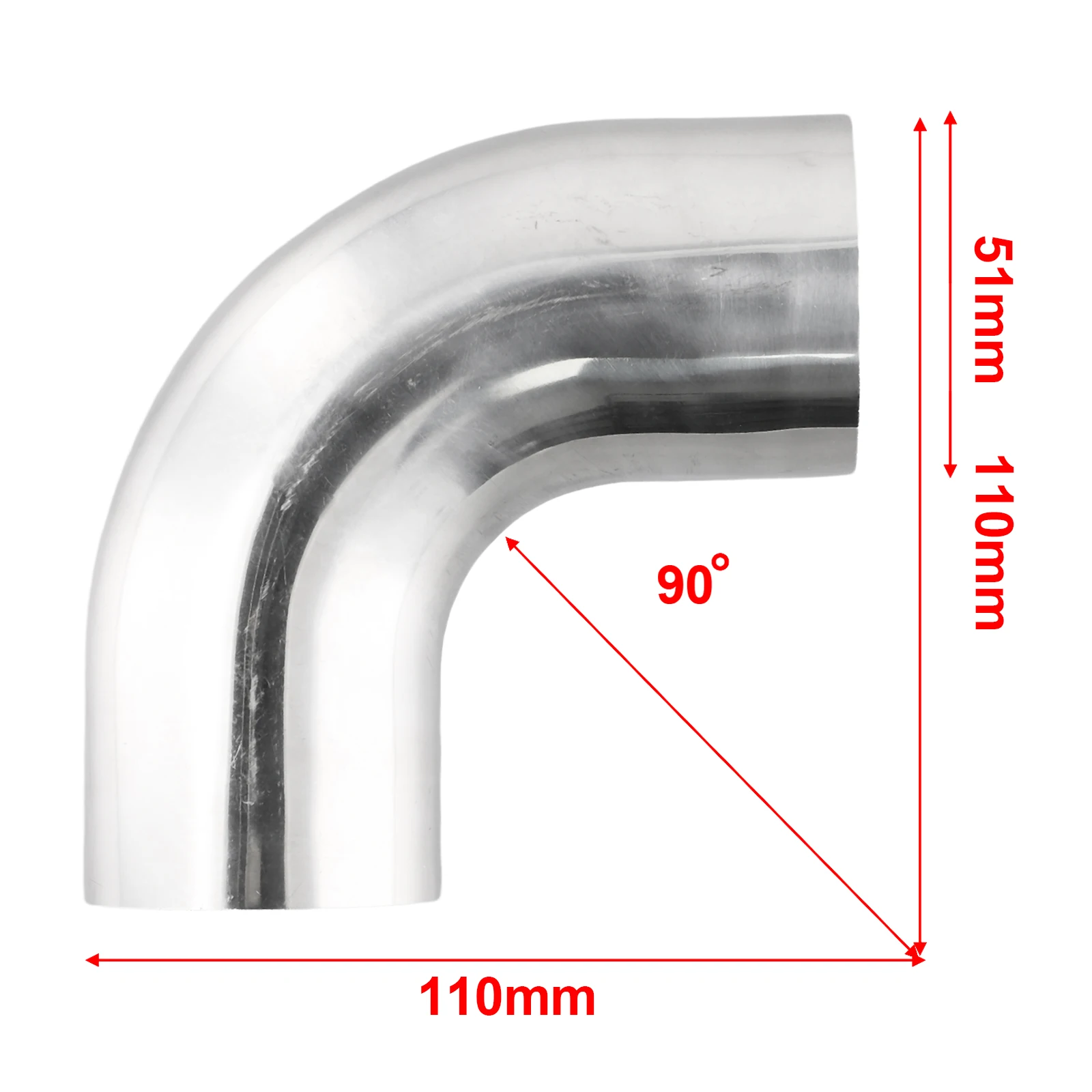 Mandrel Bend Elbow Stainless Steel Elbow 90 Degree 90° Replacement Silver 304 Stainless Steel Accessory Exhaust