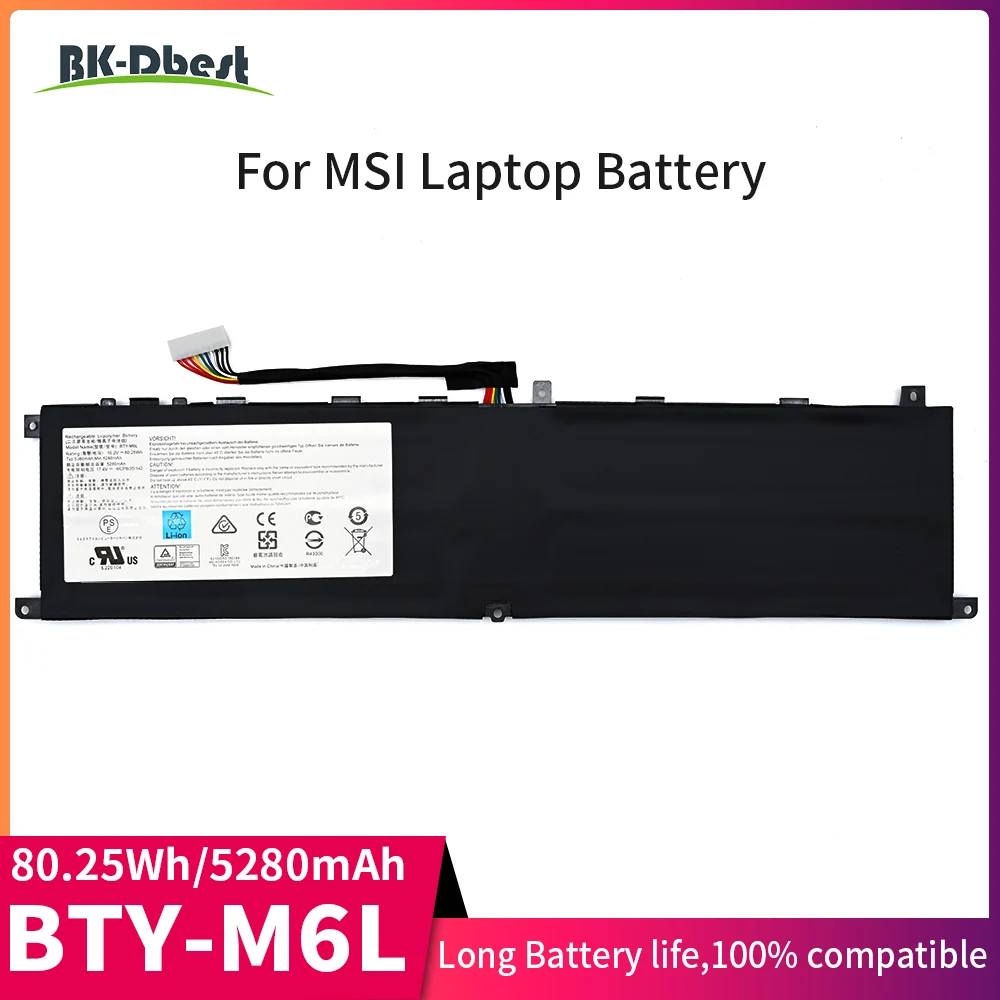 BK-Dbest BTY-M6L Battery For MSI GS65 GS75 Stealth Thin 8RF 8RE PS63 P65 P75 Creator 8RC 8SC 9SC 9SE MS-16Q3