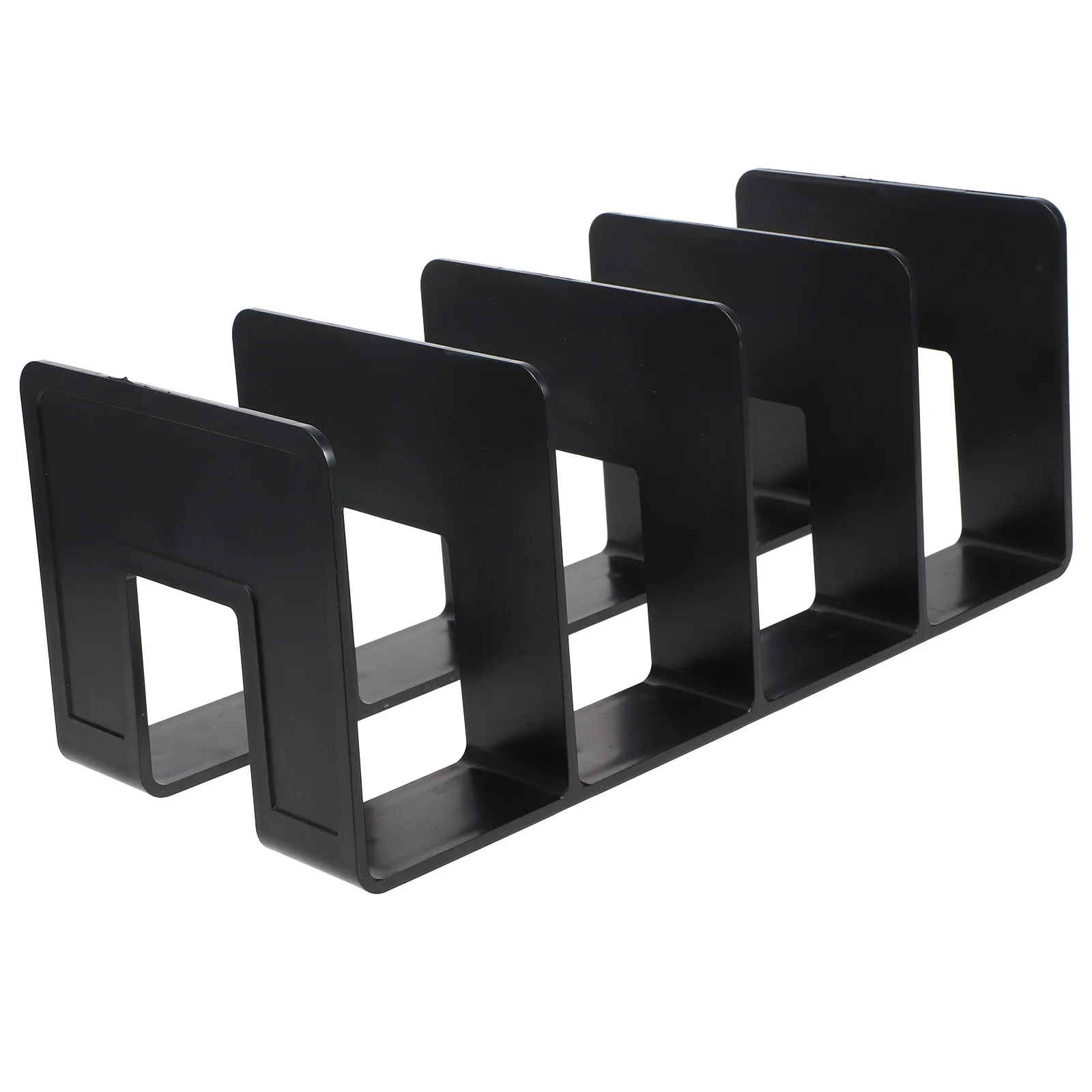Decorative Book Holders File Storage Rack Stand for Shelf Desk Bookend Black Plastic