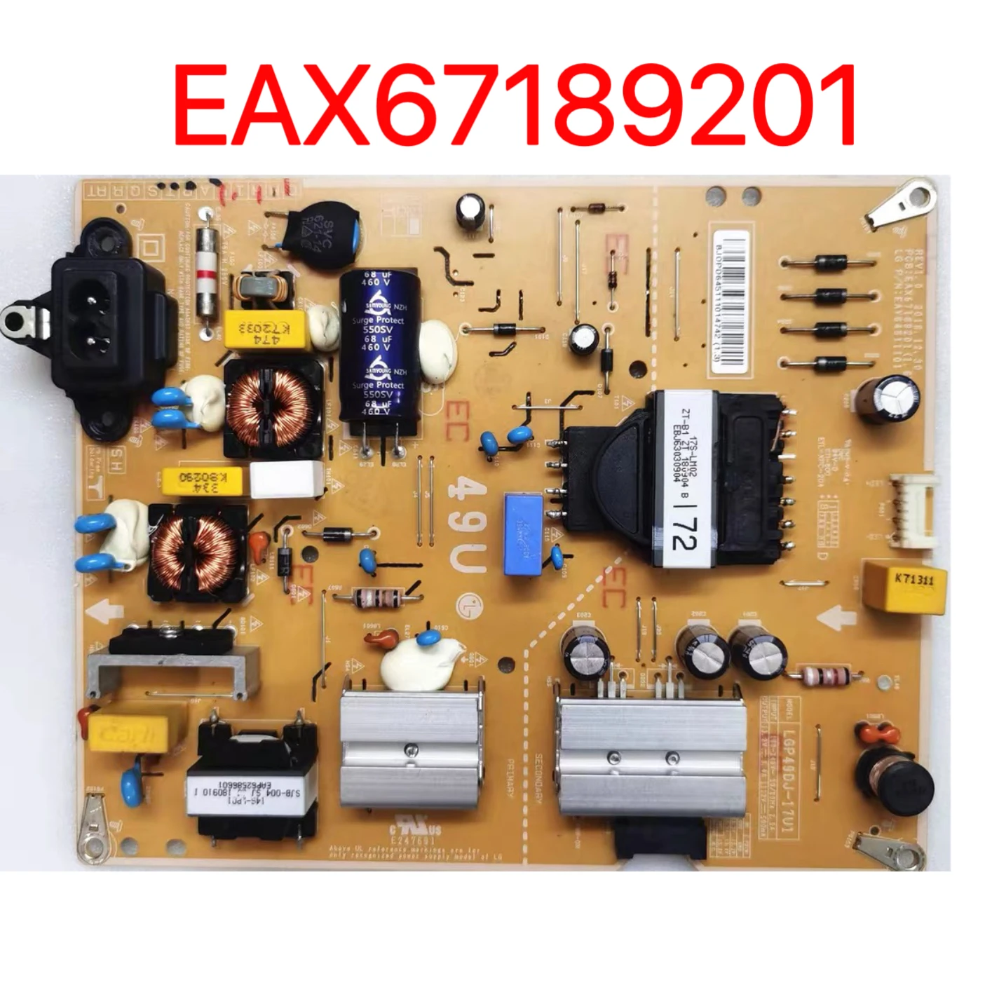 Power Board Card Supply For LG LCD TV 49UJ6300 LGP49DJ-17U1 EAX67189201(1.6) EAY64511101