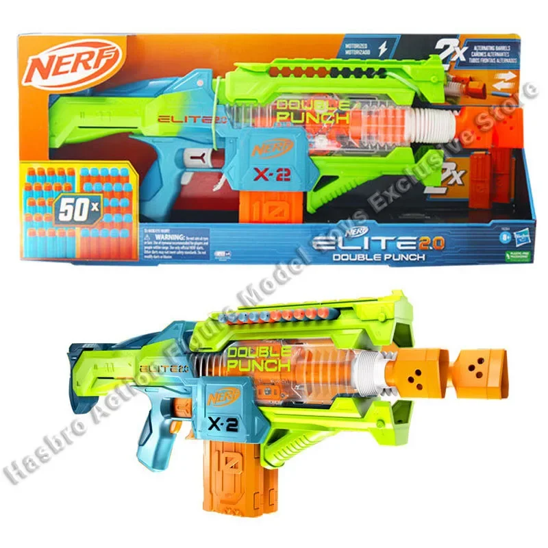 In Stock Hasbro NERF Heat Elite 2.0 Serial Cannon Launcher Electric Soft Gun with Double Magazine Boys' Toy Wholesale