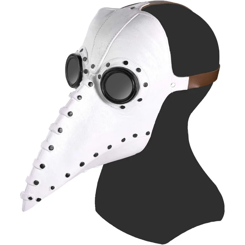 Máscara de pájaro de Doctor de la peste, pico de nariz larga, Cosplay Steampunk, accesorios de disfraz de Halloween, Material de látex