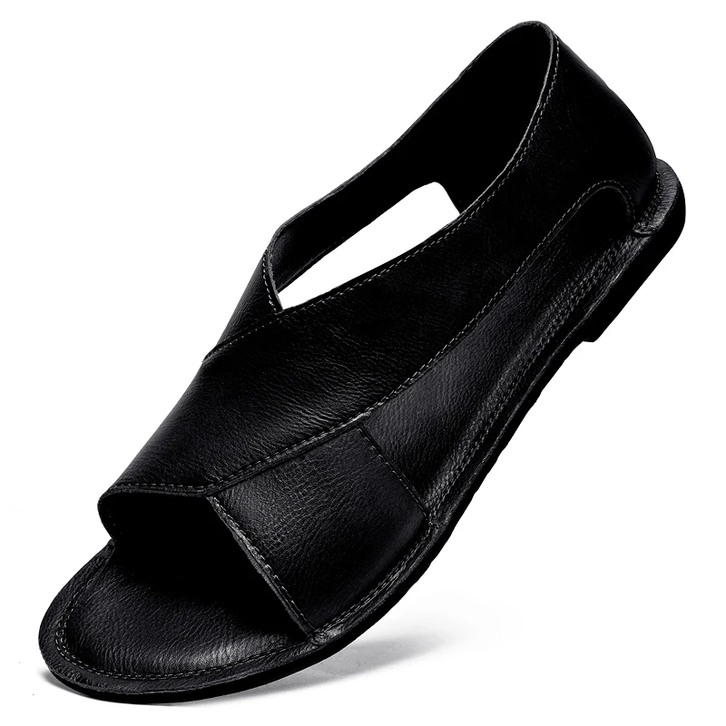 Große Größe 38–47 Sommersandalen für Herren, modische Business-Freizeitschuhe, bequeme, atmungsaktive Outdoor-Sandalen, Herren-Sandalen, niedrige Oberseite