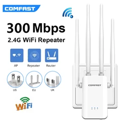 Repetidor De WIFI De 2,4G, 300Mbps, 4 antenas De alta ganancia, extensor De enrutador De Sina De largo alcance, amplificador De Wi-Fi