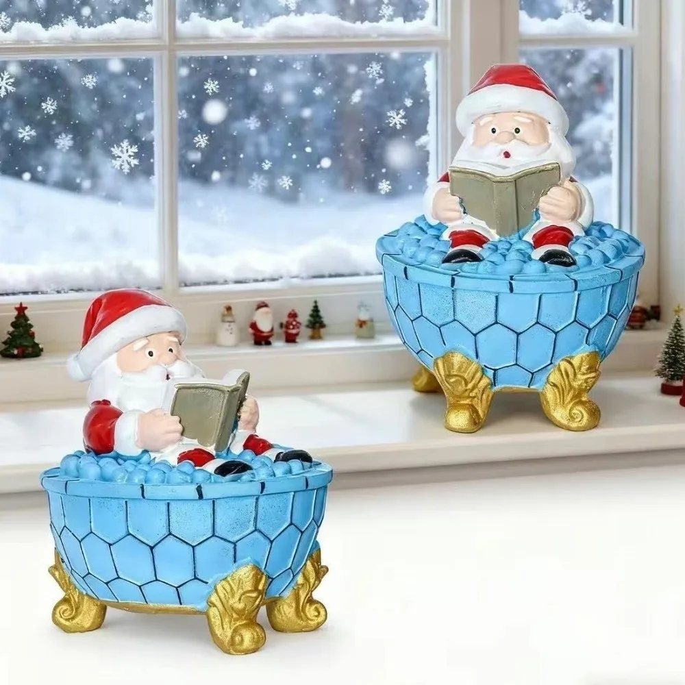 Resin Christmas Santa Bubble Bath Lamp Handicrafts Small Santa Night Light Party Decoration Christmas Decorative Light
