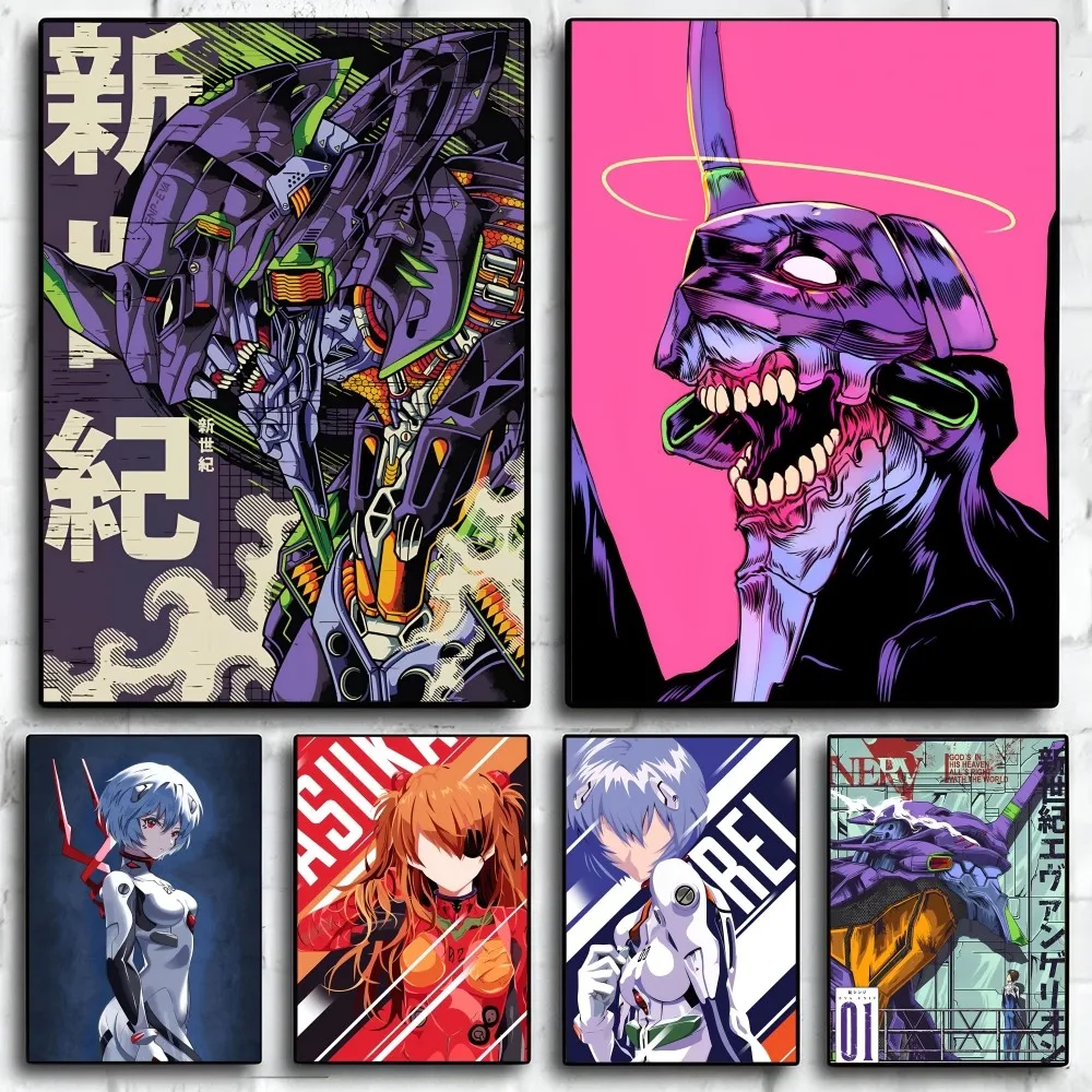 Póster de n-neon g-genesis e- evangelelion, papel impreso para el hogar, sala de estar, dormitorio, entrada, Bar, restaurante, cafetería, decoración de pintura artística