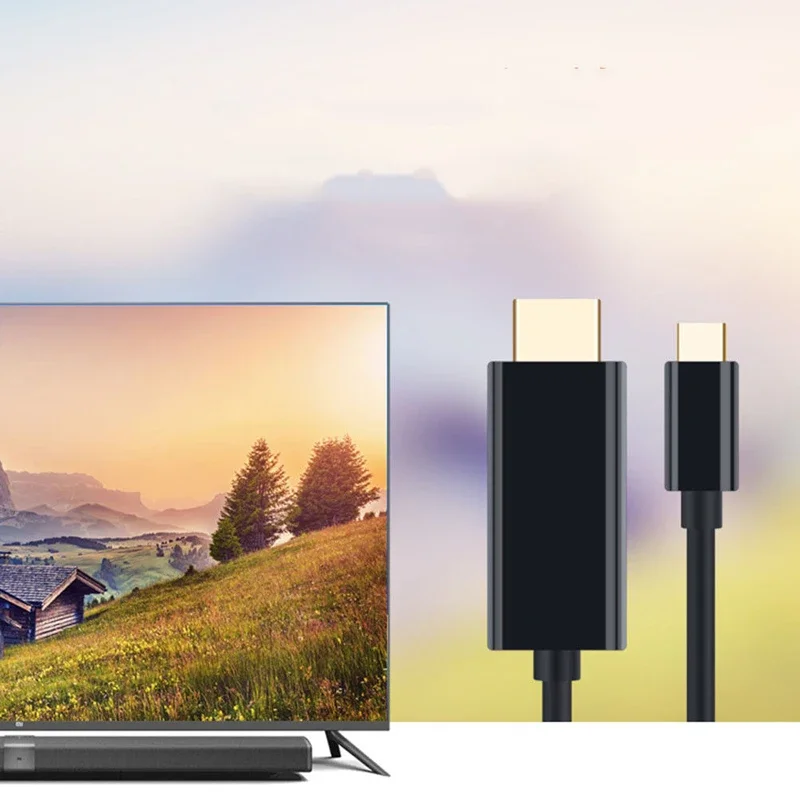 1.8M 고속 타입 C USB-C 남성 - HDMI 남성 울트라 HD 4K 1080P 어댑터 케이블 플러그 앤 플레이 케이블 (화웨이, 맥북, 삼성용)
