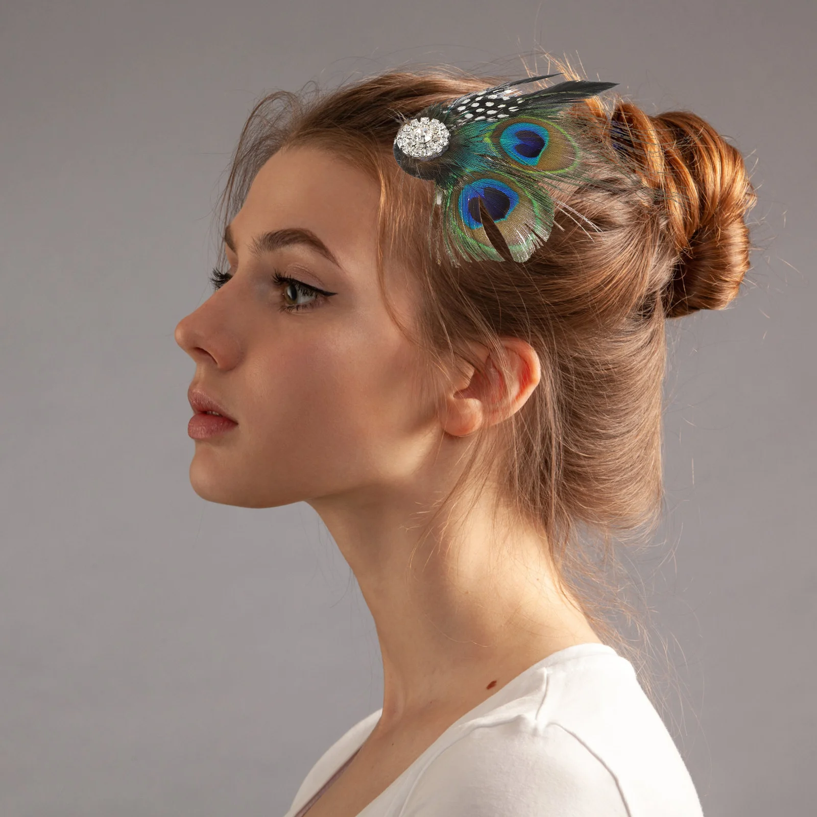 

Clip Peacock Decor Pin U154-1 Beautiful Peacock Decor Clip Hair Pin Women Fashion Hair Accessory U154-1